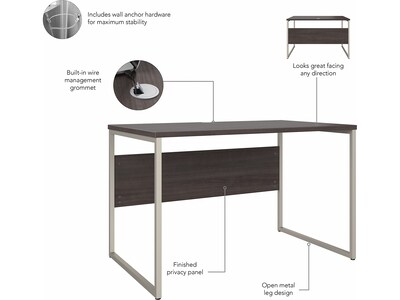 Bush Business Furniture Hybrid 48"W Computer Table Desk with Metal Legs, Storm Gray (HYD248SG)