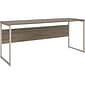 Bush Business Furniture Hybrid 72"W Computer Table Desk with Metal Legs, Modern Hickory (HYD272MH)
