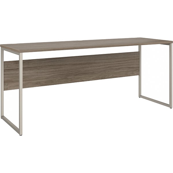 Bush Business Furniture Hybrid 72 W Computer Table Desk with Metal Legs, Modern Hickory (HYD272MH)