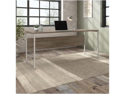 Bush Business Furniture Hybrid 72W Computer Table Desk with Metal Legs, Modern Hickory (HYD272MH)