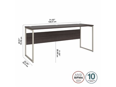 Bush Business Furniture Hybrid 72"W Computer Table Desk with Metal Legs, Storm Gray (HYD272SG)