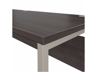 Bush Business Furniture Hybrid 72"W Computer Table Desk with Metal Legs, Storm Gray (HYD272SG)