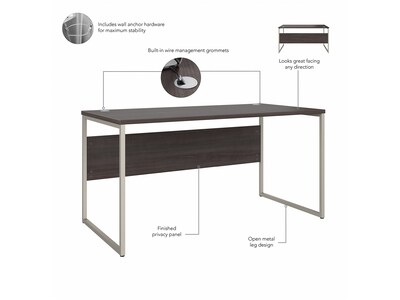 Bush Business Furniture Hybrid 60"W Computer Table Desk with Metal Legs, Storm Gray (HYD360SG)