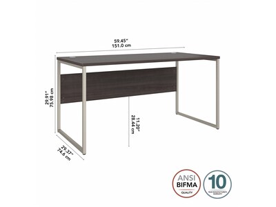 Bush Business Furniture Hybrid 60"W Computer Table Desk with Metal Legs, Storm Gray (HYD360SG)