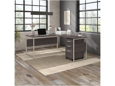 Bush Business Furniture Hybrid 60"W Computer Table Desk with Metal Legs, Storm Gray (HYD360SG)