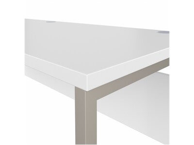 Bush Business Furniture Hybrid 72"W Computer Table Desk with Metal Legs, White (HYD272WH)