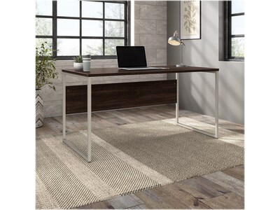 Bush Business Furniture Hybrid 60W Computer Table Desk with Metal Legs, Black Walnut (HYD360BW)