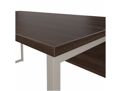 Bush Business Furniture Hybrid 60"W Computer Table Desk with Metal Legs, Black Walnut (HYD360BW)