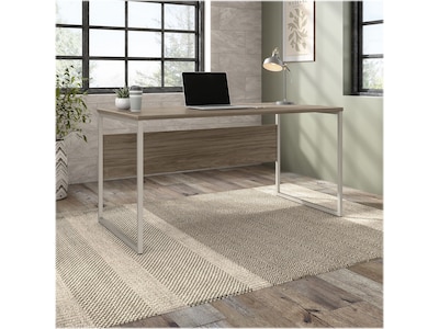 Bush Business Furniture Hybrid 60W Computer Table Desk with Metal Legs, Modern Hickory (HYD360MH)