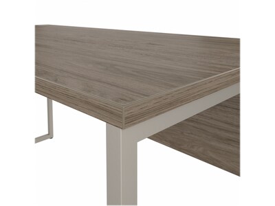 Bush Business Furniture Hybrid 60"W Computer Table Desk with Metal Legs, Modern Hickory (HYD360MH)