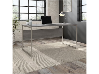 Bush Business Furniture Hybrid 60"W Computer Table Desk with Metal Legs, Platinum Gray (HYD360PG)