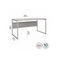 Bush Business Furniture Hybrid 60"W Computer Table Desk with Metal Legs, Platinum Gray (HYD360PG)