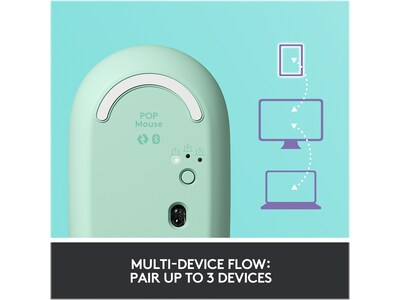Logitech POP Wireless Ambidextrous Optical Mouse, Daydream (910-006544)