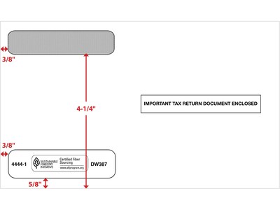 ComplyRight Moistenable Glue Security Tinted Double-Window Tax Envelopes, 5 5/8" x 9", 50/Pack (4444150)