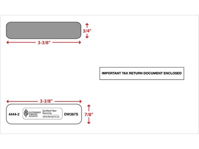 ComplyRight Self Seal Security Tinted Double-Window Tax Envelopes, 5 5/8" x 9", 50/Pack (444250)