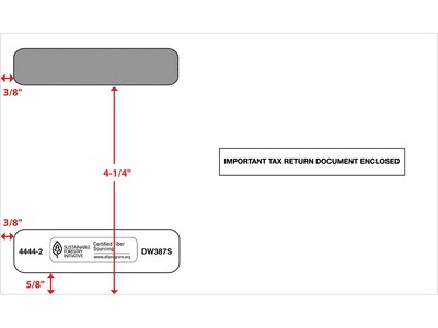 ComplyRight Self Seal Security Tinted Double-Window Tax Envelopes, 5 5/8" x 9", 50/Pack (444250)