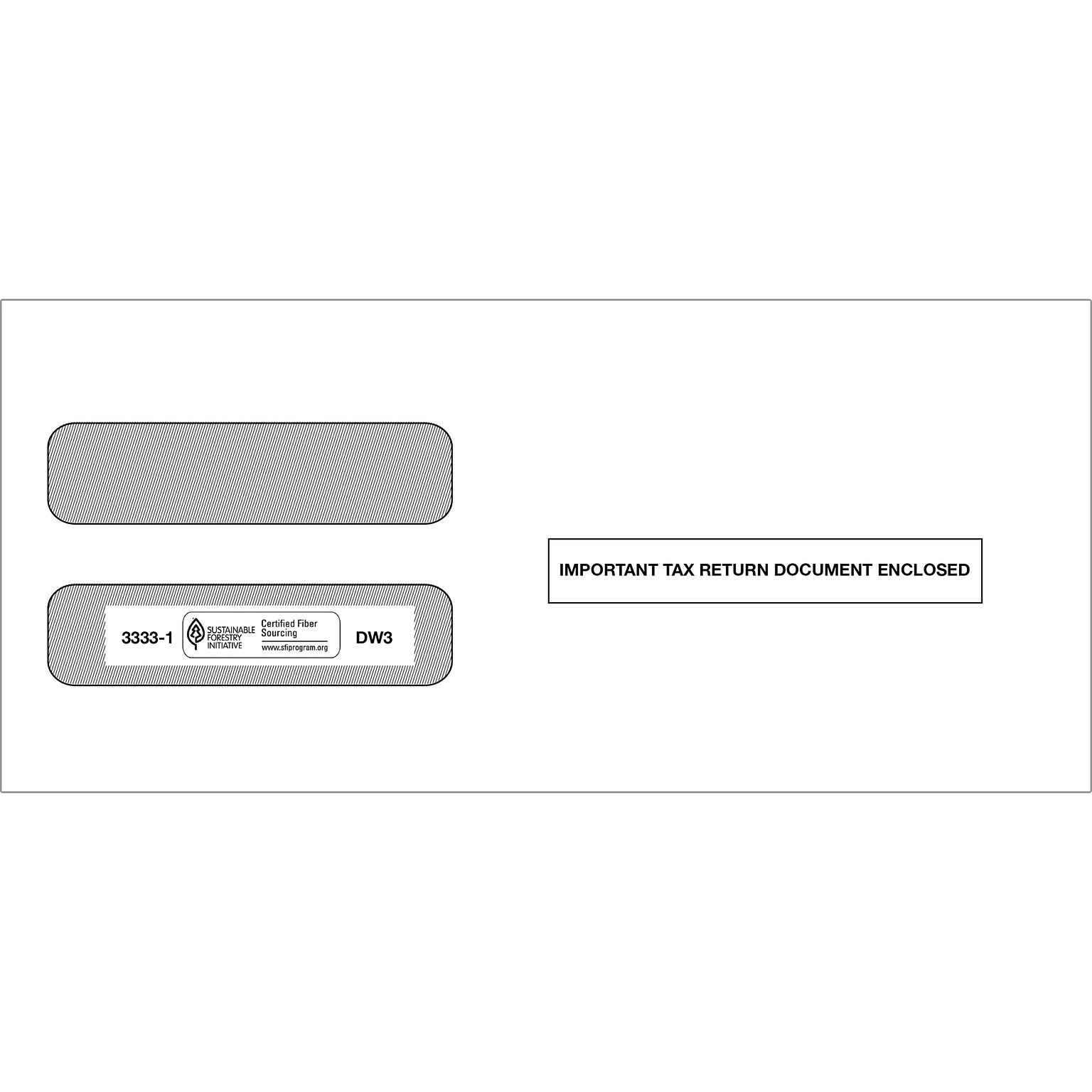 ComplyRight Moistenable Glue Security Tinted Double-Window Tax Envelopes, 3 7/8 x 8.5, 50/Pack (3333150)