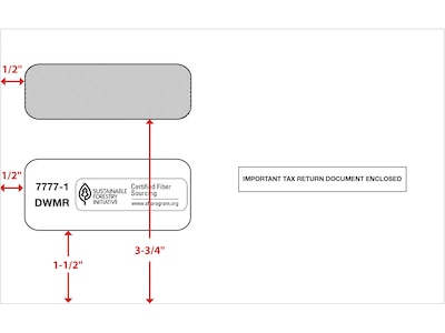 ComplyRight Moistenable Glue Security Tinted Double Window Tax Envelopes, 5 5/8" x 9", 50/Pack (1095CENV50)