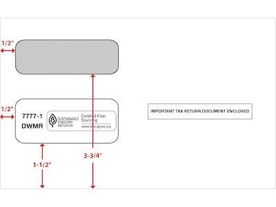 ComplyRight Moistenable Glue Security Tinted Double Window Tax Envelopes, 5 5/8" x 9", 50/Pack (1095CENV50)