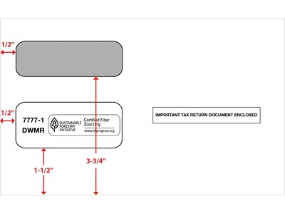 ComplyRight Moistenable Glue Security Tinted Double-Window Tax Envelopes, 5 5/8" x 9", 50/Pack (7777150)