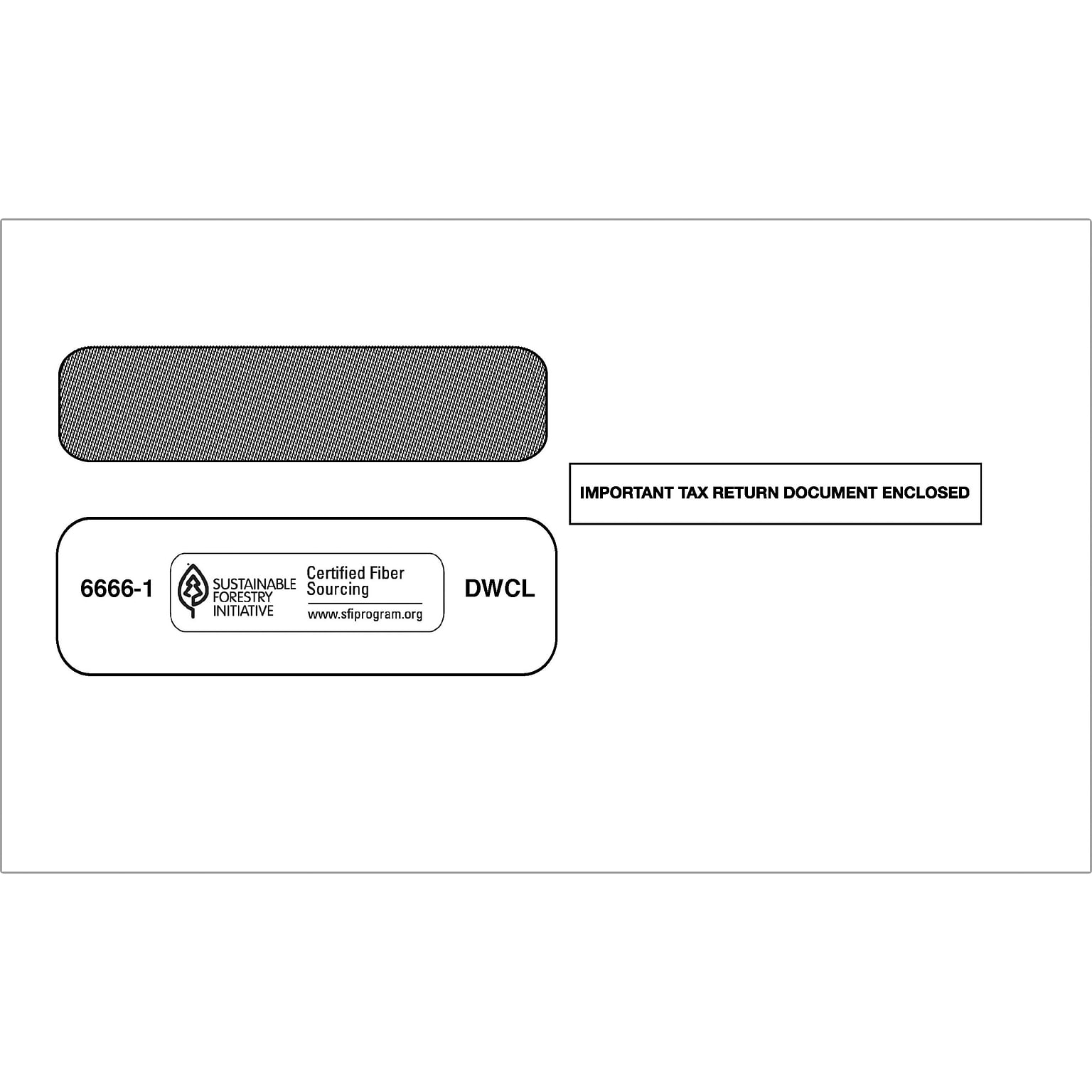ComplyRight Moistenable Glue Security Tinted Double-Window Tax Envelopes, 5 5/8 x 9.25, 50/Pack (6666150)
