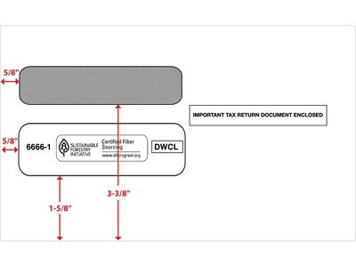 ComplyRight Moistenable Glue Security Tinted Double-Window Tax Envelopes, 5 5/8" x 9.25", 50/Pack (6666150)