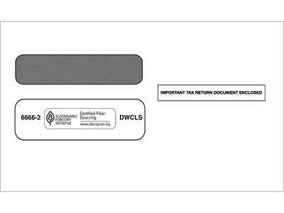 ComplyRight Self Seal Security Tinted Double-Window Tax Envelopes, 5 5/8 x 9.25, 25/Pack (6666225)