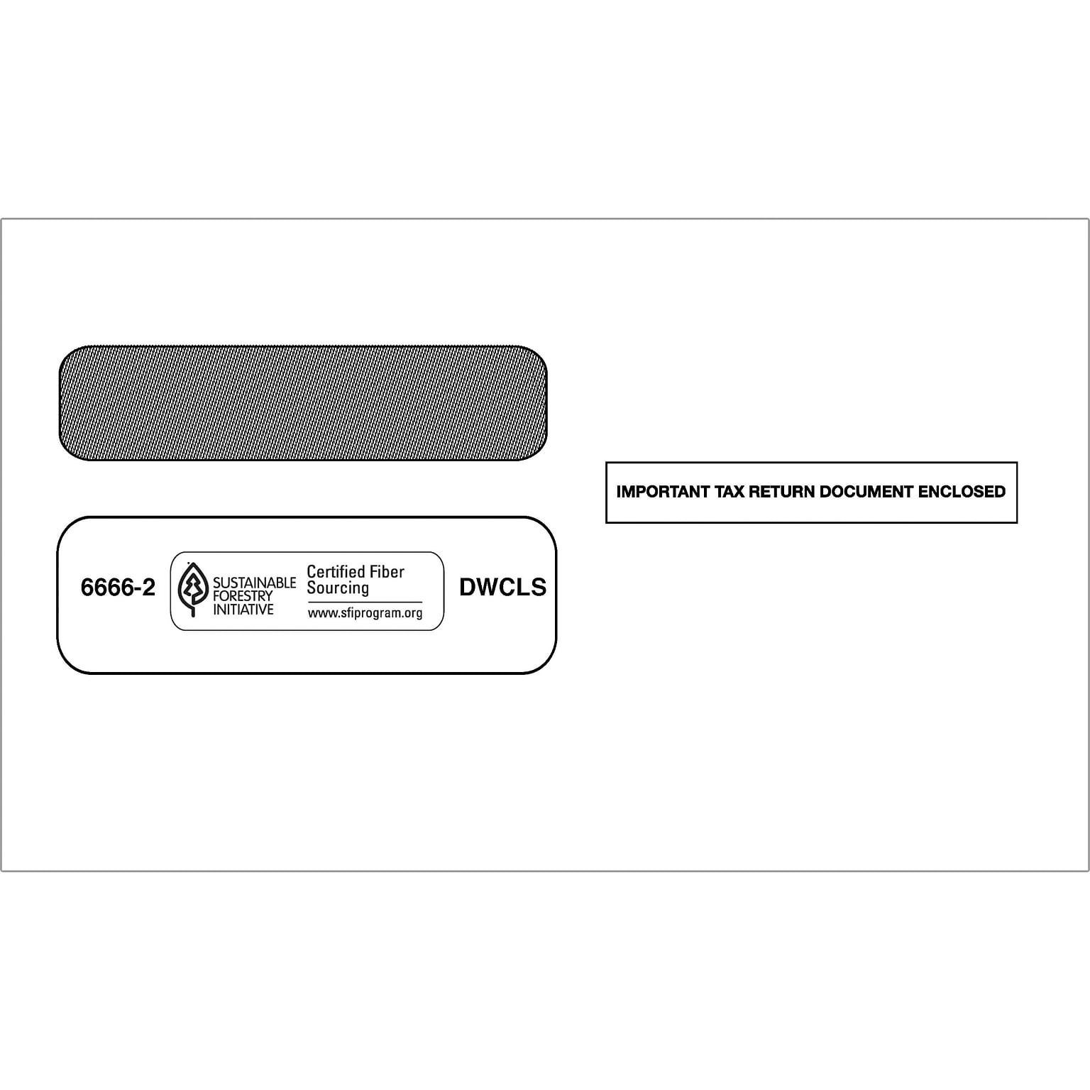 ComplyRight Self Seal Security Tinted Double-Window Tax Envelopes, 5 5/8 x 9.25, 25/Pack (6666225)