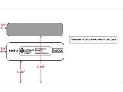 ComplyRight Self Seal Security Tinted Double-Window Tax Envelopes, 5 5/8" x 9.25", 25/Pack (6666225)