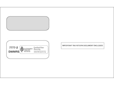 ComplyRight Self Seal Security Tinted Double-Window Tax Envelopes, 5 5/8 x 9, 25/Pack (7777225)