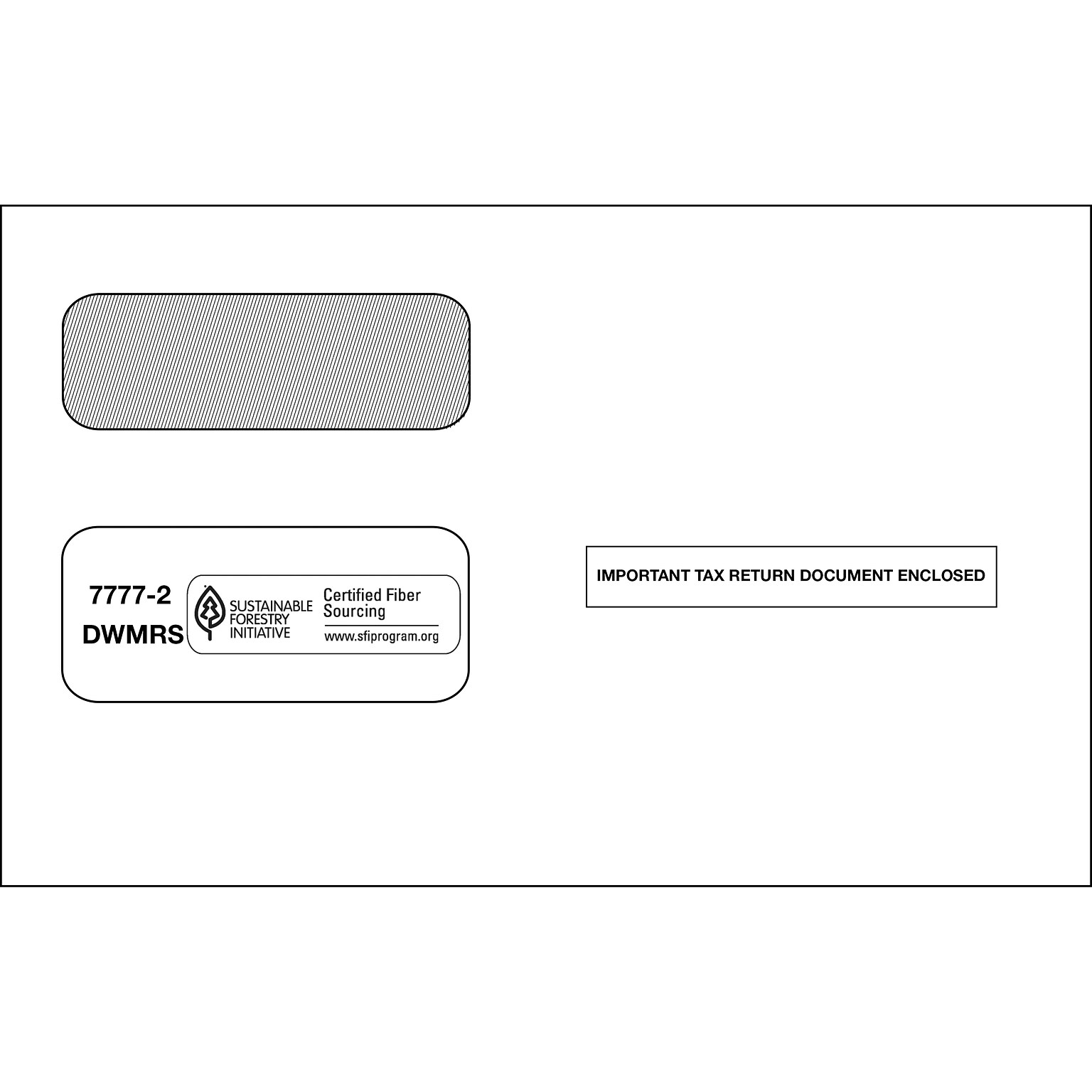 ComplyRight Self Seal Security Tinted Double-Window Tax Envelopes, 5 5/8 x 9, 25/Pack (7777225)