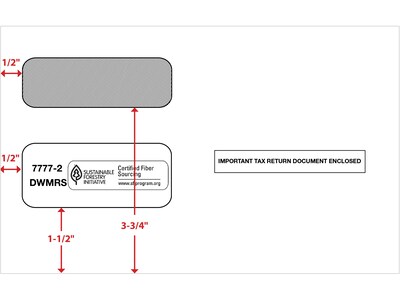 ComplyRight Self Seal Security Tinted Double-Window Tax Envelopes, White, 25/Pack (7777225)