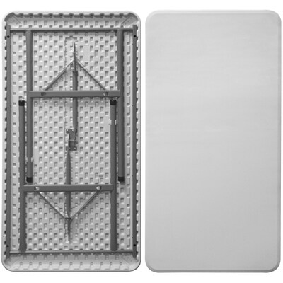 Advantage 4 ft. Rectangular White Plastic Folding Table (ADV2448-WHITE)