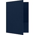 LUX 9 x 12 Presentation Folders, Standard Two Pocket, Dark Blue Linen, 25/Pack (PF-DBLI-25)