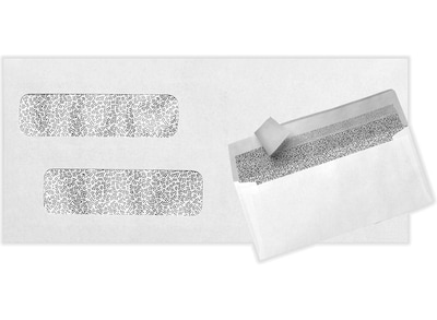 LUX Peel & Seel Self Seal Double Window Envelope, 4 1/8 x 9 1/8, White, 500/Pack (INVDW-500)
