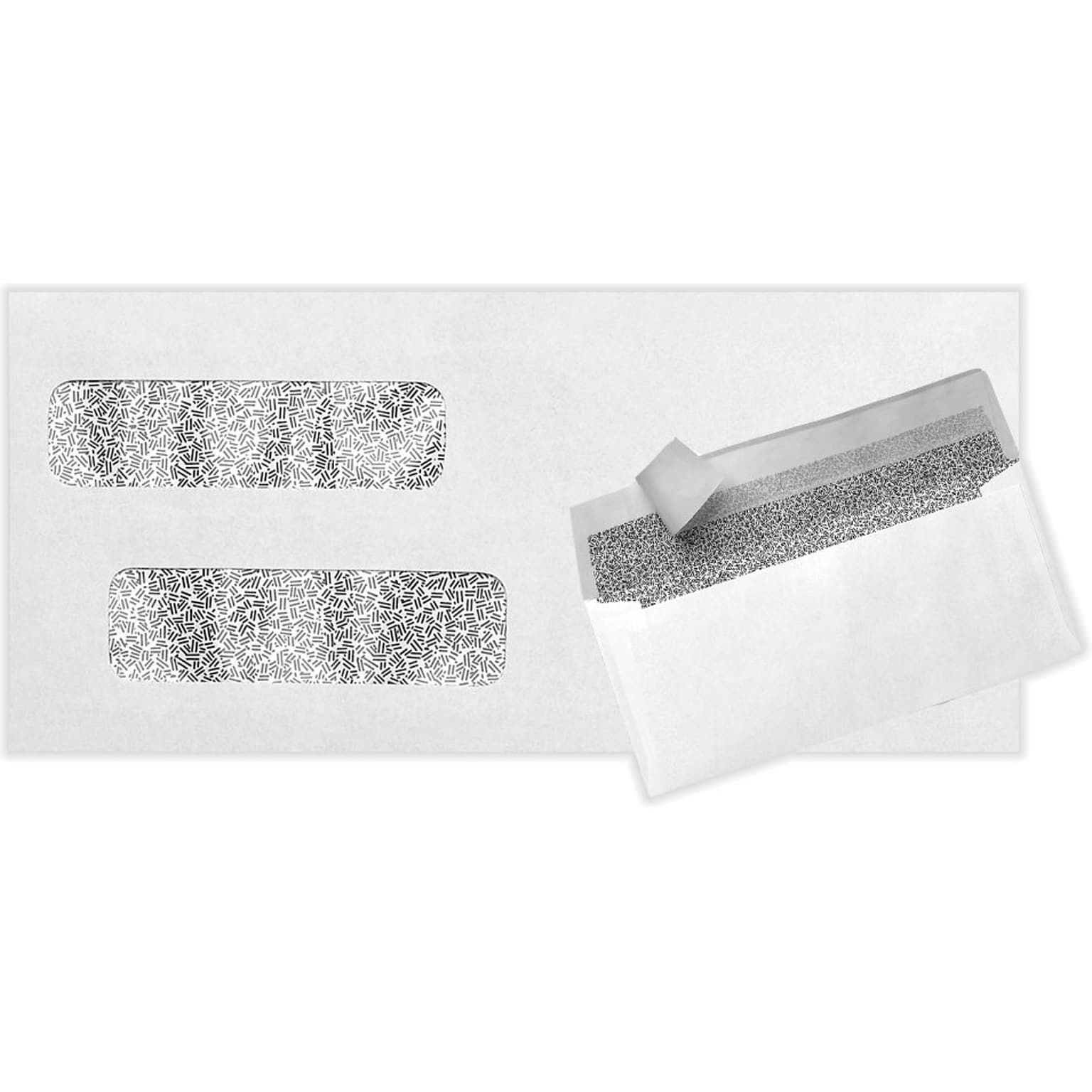 LUX Peel & Seel Self Seal Double Window Envelope, 4 1/8 x 9 1/8, White, 500/Pack (INVDW-500)
