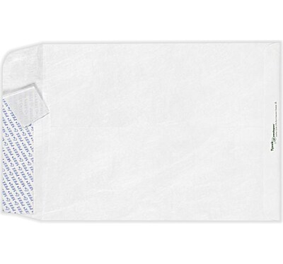 LUX Tyvek Open End Self Seal Catalog Envelope, 9 x 12, 14lb. Tyvek, 50/Pack (75852-50)