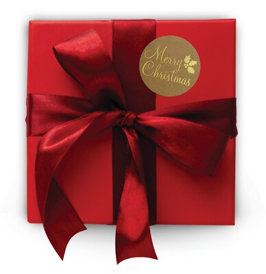 Great Papers Merry Christmas Seal, Kraft Gold, 250/Pack (2021144)