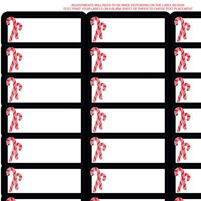 Great Papers Candy Cane Christmas Address Label, White/Red/Black, 120/Pack (2021101)