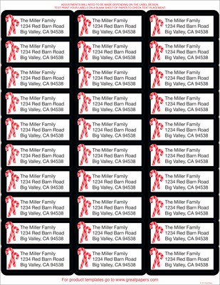 Great Papers Candy Cane Christmas Address Label, White/Red/Black, 120/Pack (2021101)