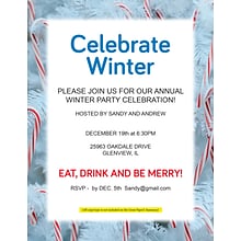 Great Papers Winter Candy Cane Christmas Letterhead, White/Blue/Red, 50/Pack (2021115)