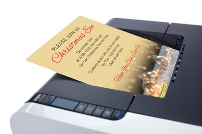 Great Papers Glow Candles & Ornaments Christmas Letterhead, Beige/Gold/Gray, 50/Pack (2021116)