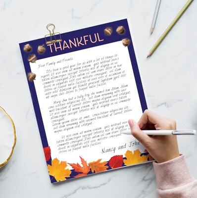 Great Papers Thankful Thanksgiving Letterhead, Multicolor, 50/Pack (2021119)