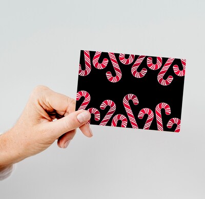 Great Papers Candy Cane Notecard with Envelope, 4.88" x 3.38", Red Foil/Black, 50/Pack (2021139)