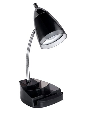 V-Light LED Desk Lamp with Clock, 16, Brushed Chrome/Black (SVLU2FBR)