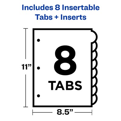 Avery Big Tab Insertable Paper Dividers, 8 Tabs, Clear, Copper Reinforced (23285)