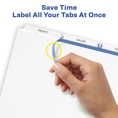 Avery Index Maker Paper Dividers with Print & Apply Label Sheets, 3 Tabs, White, 5 Sets/Pack (11435)