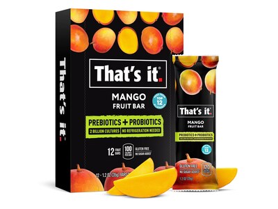 Thats it. Probiotic Fruit Bar, Mango, 1.2 Oz., 12/Pack (1722PRM)