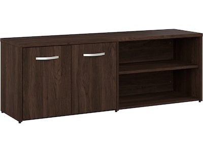 Bush Business Furniture Hybrid 21 Low Storage Cabinet with Doors and Shelves, Black Walnut (HYS160B