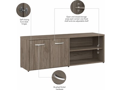 Bush Business Furniture Hybrid 21" Low Storage Cabinet with Doors and Shelves, Modern Hickory (HYS160MH-Z)